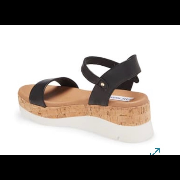 NWT Steve Madden sandals+Rosita Black Leather platform+7.5 - Picture 4 of 9